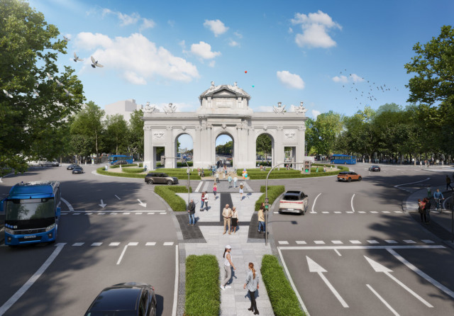 Recreación de la futura Puerta de Alcalá transitable