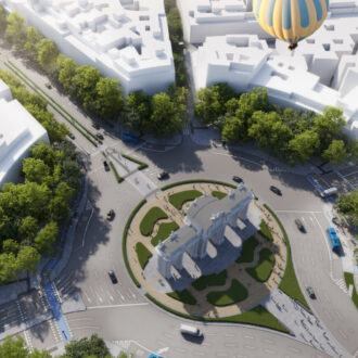 Simulación del aspecto de la Puerta de Alcalá tras la remodelación