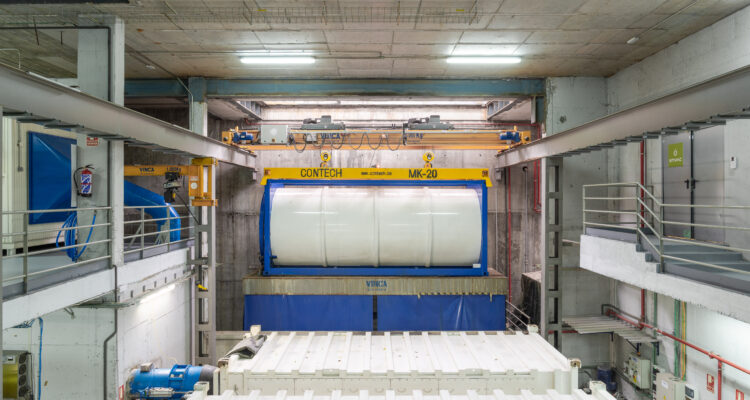 Interior de la central térmica del ecobarrio de Puente de Vallecas