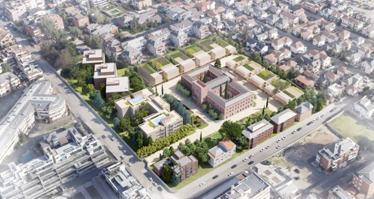 Infografía de la vista aérea de la parcela