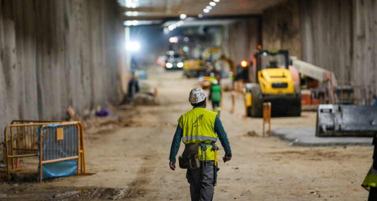 Operarios durante los trabajos