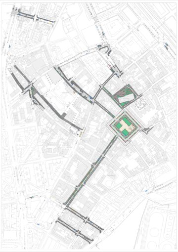 Plano de la remodelación del casco histórico de Barajas