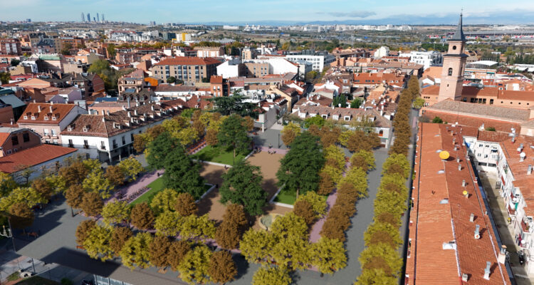Simulación del aspecto que tendrá la Plaza Mayor de Barajas tras su remodelación