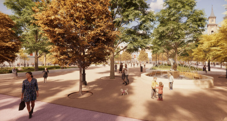 Simulación del aspecto que tendrá la Plaza Mayor de Barajas tras su remodelación