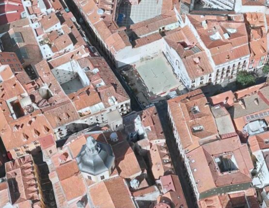 Vista aérea de la parcela de la calle de Embajadores 18