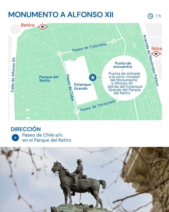 Monumento a Alfonso XII en el Parque del Retiro de Madrid junto al Estanque Gran