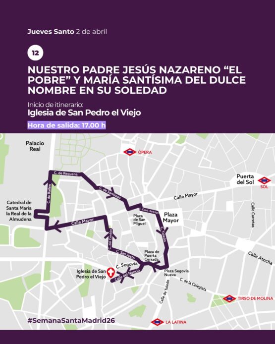 procesión Divino Cautivo Madrid recorrido barrio Salamanca horario salida capilla colegio Calasancio