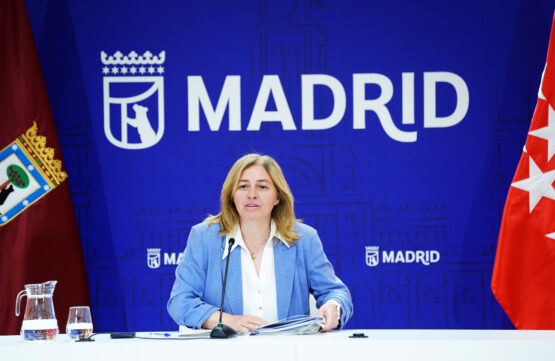 La vicealcaldesa y portavoz municipal, Inma Sanz, durante la explicación de la participación activa de Madrid en la Red de Preparación Contra el Terrorismo Urbano tras la Junta de Gobierno de hoy