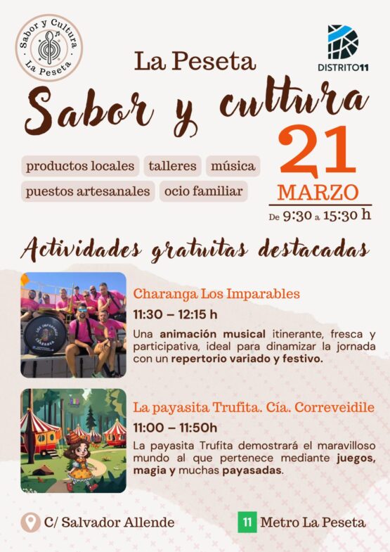 Cartel del evento Sabor y cultura la peseta