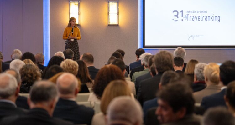 Momento de la intervención de Maíllo en los Premios Travelranking