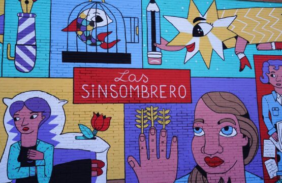 Mural de las Sinsombrero en la Biblioteca Pública Municipal Pozo del Tío Raimundo en Puente de Vallecas