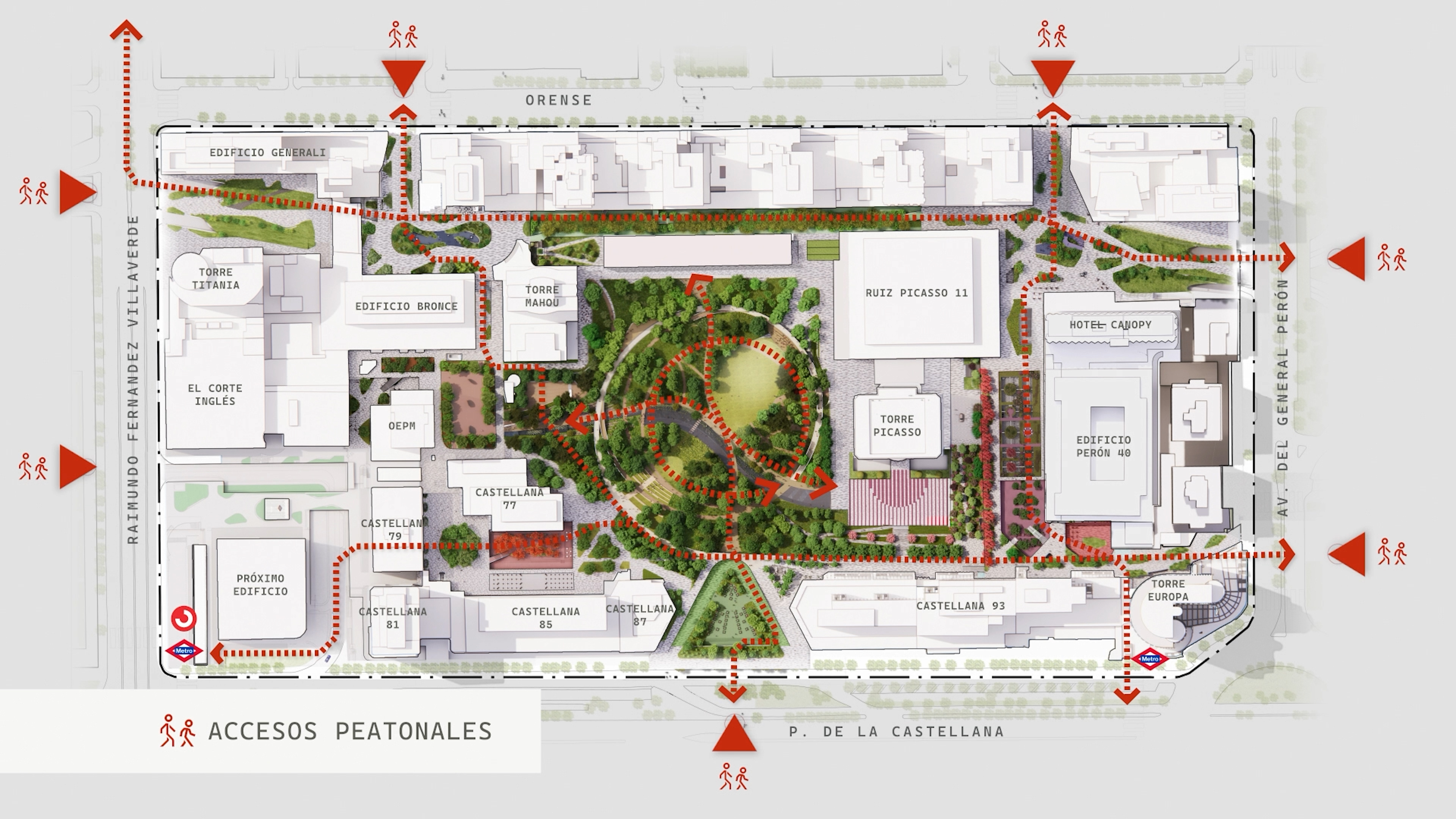 Plano de la remodelación de AZCA