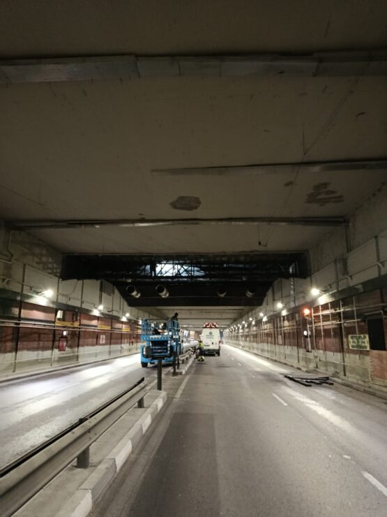 Obras en el túnel de la Gran Vía de Hortaleza