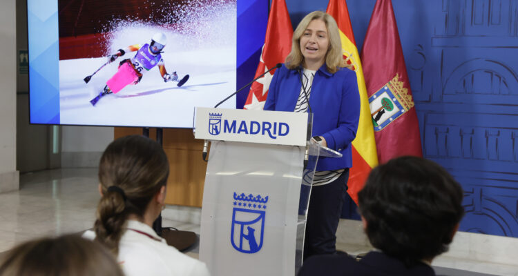 Sanz durante la recepción a los deportistas