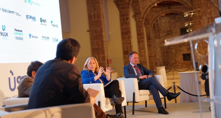 La vicealcaldesa, Inma Sanz, durante su intervención en el Local Security Congress de Barcelona