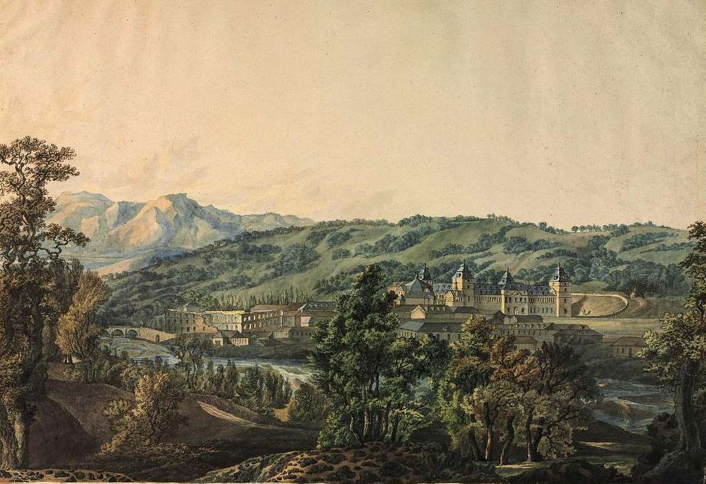 Vista del Palacio de El Pardo y su entorno natural en el siglo XIX