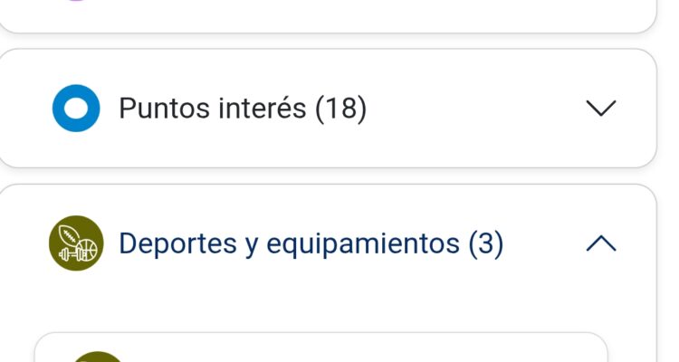 Servicios del parque Pradolongo en la app de parques de Madrid con equipamientos deportivos