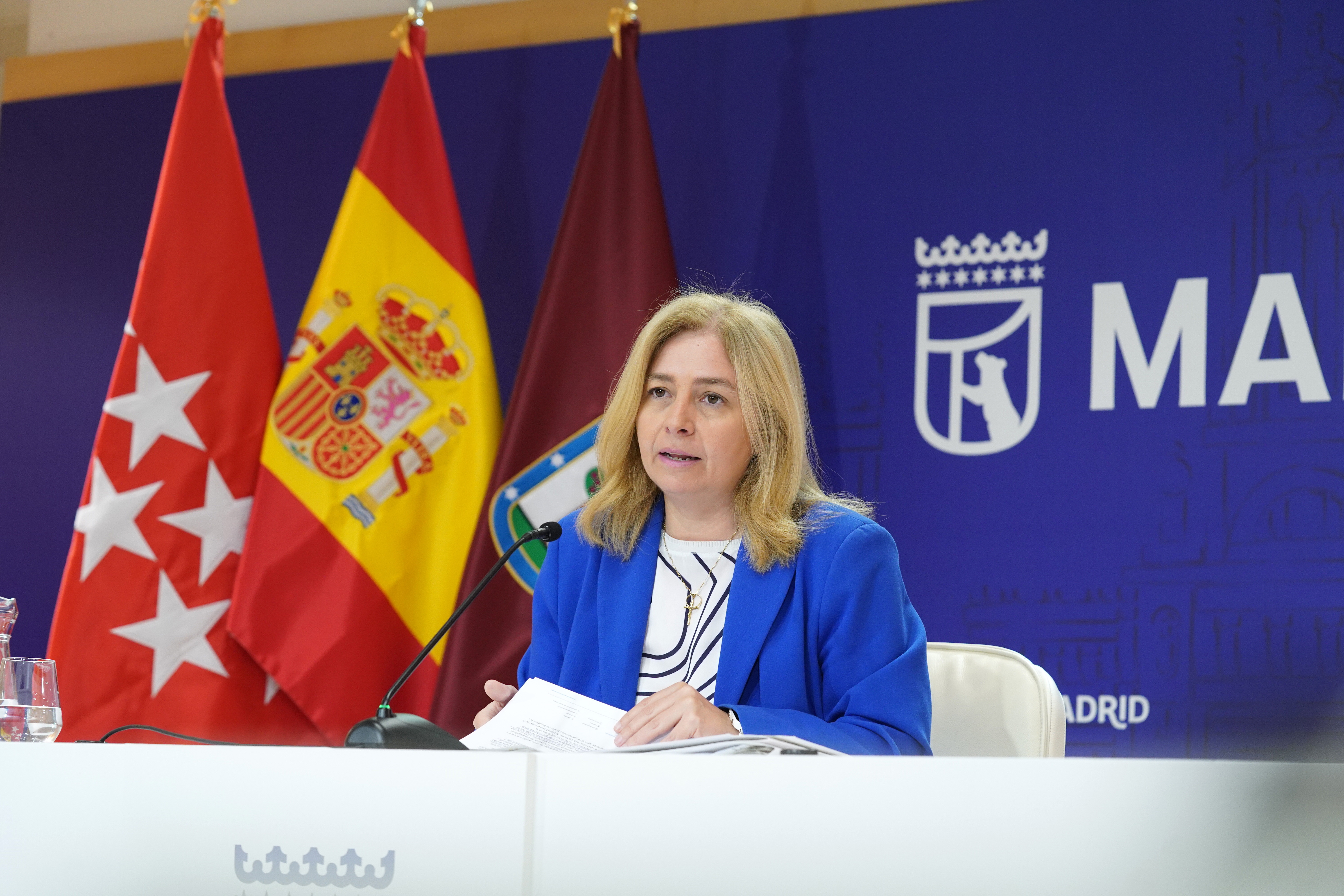 La vicealcaldesa de Madrid y portavoz municipal, Inma Sanz, durante la rueda de prensa posterior a la Junta de Gobierno