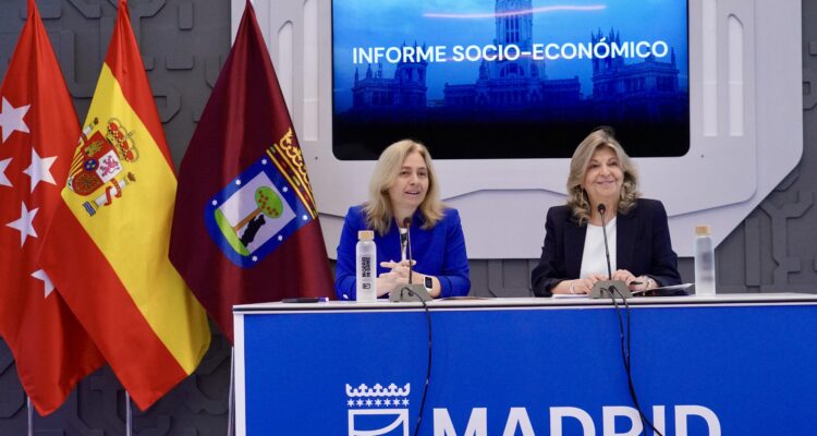 La vicealcaldesa de Madrid, Inma Sanz, y la titular del área económica, Engracia Hidalgo, presentan un informe sobre la situación socioeconómica de la ciudad de Madrid