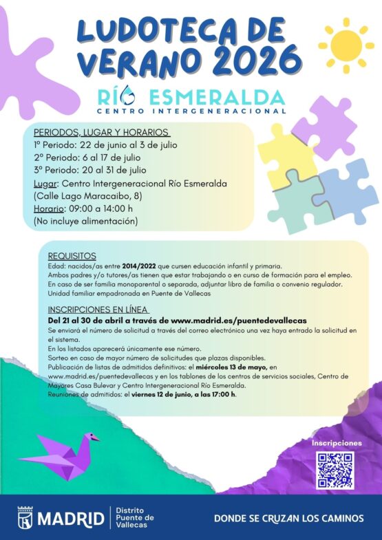 Cartel informativo de la Ludoteca de Verano 2026