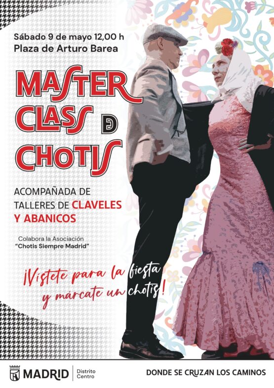 Cartel masterclass de chotis en la plaza Arturo Barea