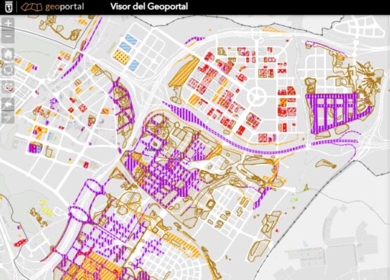 Imagen del Visor del Geoportal de cambios urbanos a partir de imágenes satelitales