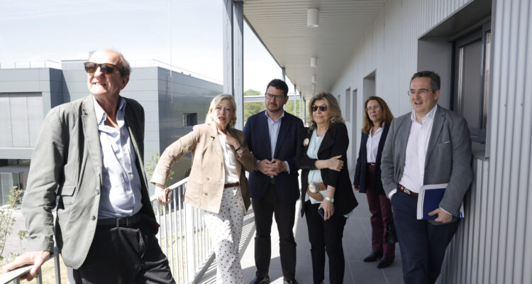 González Pereira, García Romero e Hidalgo en momento de la visita