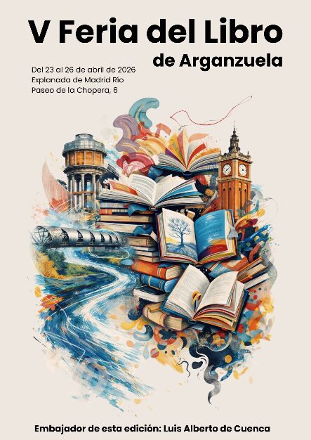 Cartel de la V Feria del Libro de Arganzuela 2026 en Madrid