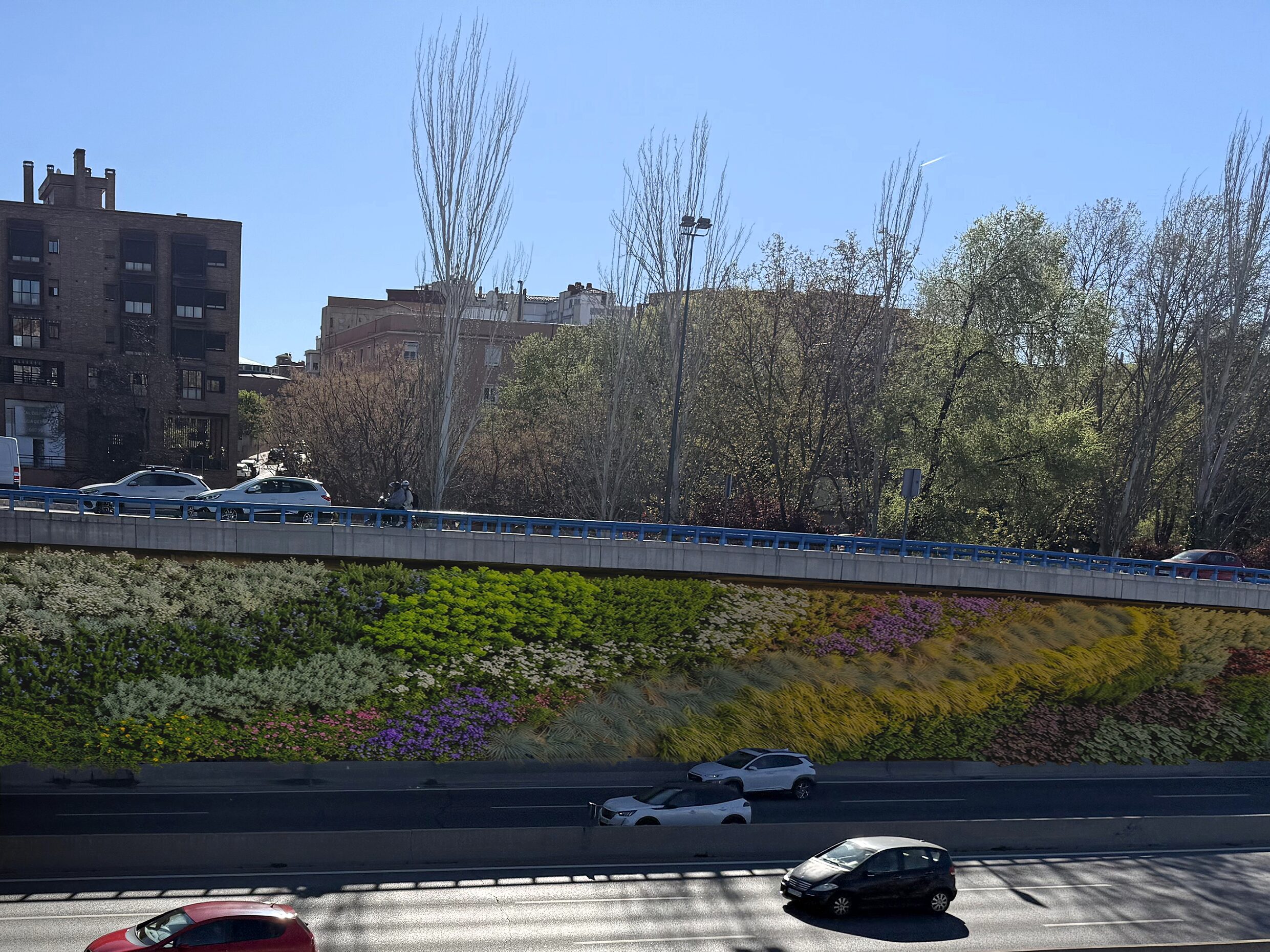 Recreación digital de los jardines verticales a la altura de Ventas