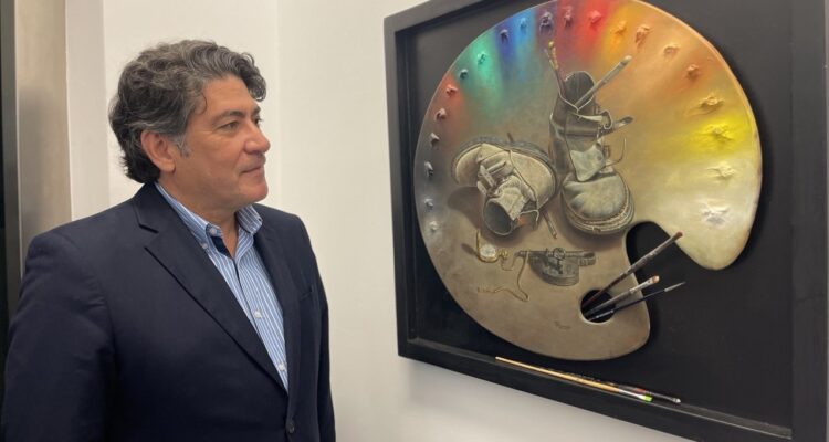 El concejal, David Pérez, en la presentación de la exposición La Oca de Toledo en el Silo de Hortaleza