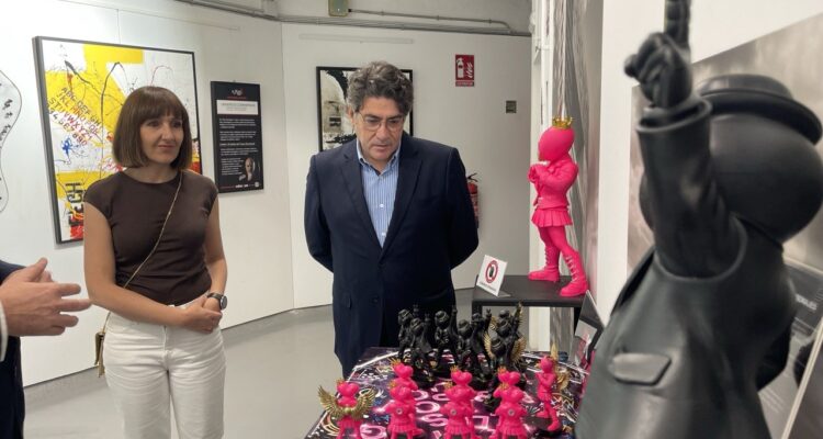 El concejal, David Pérez, en la presentación de la exposición La Oca de Toledo en el Silo de Hortaleza