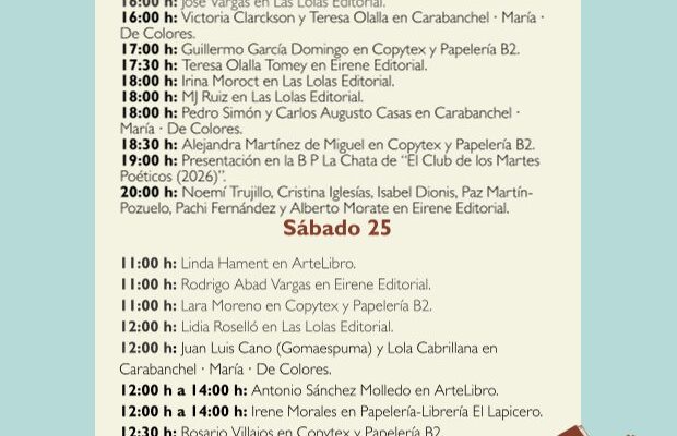 Imagen del programa de actividades Feria del Libro de Carabanchel