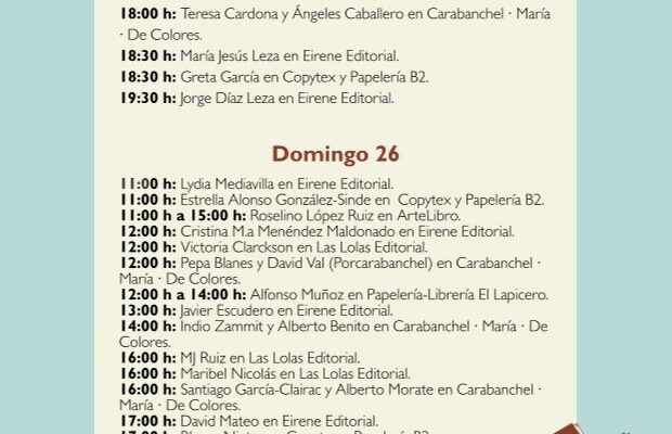 Imagen del programa de actividades Feria del Libro de Carabanchel