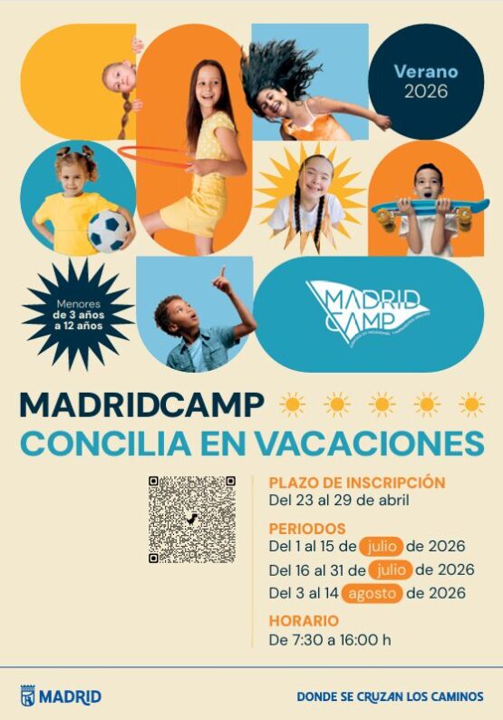 Cartel MadridCamp concilia en vacaciones