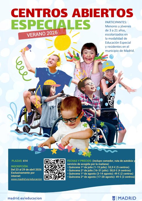 Cartel Centros abiertos especiales verano 2026