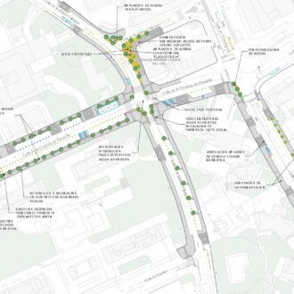 Imagen del plano con las zonas en remodelación en la calle de la Condesa de Venadito y su entorno