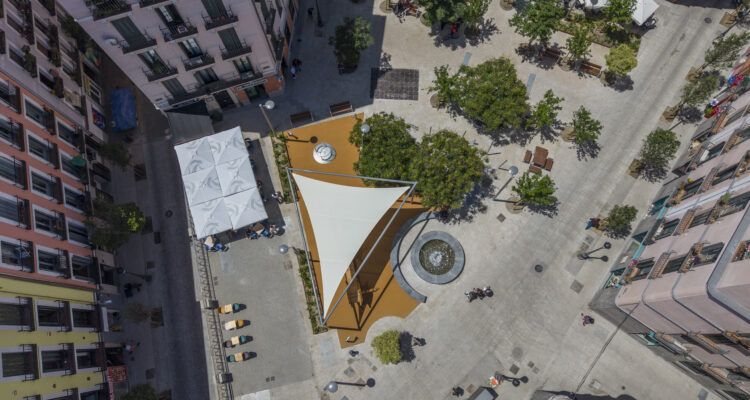 Vista aérea de la plaza del Rastrillo