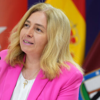 La vicealcaldesa y portavoz municipal, Inma Sanz, durante la rueda de prensa de esta mañana