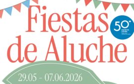 Cartel de las Fiestas de Aluche 2026, del 29 de mayo al 7 de junio, con el sello del 50 aniversario del Distrito Latina