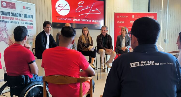 Momento presentación torneo Madrid Emilio Sánchez Vicario-ITF Wheelchair Grade II