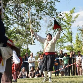 Recreación del levantamiento del 2 de mayo en el parque de Cordel de Pavones