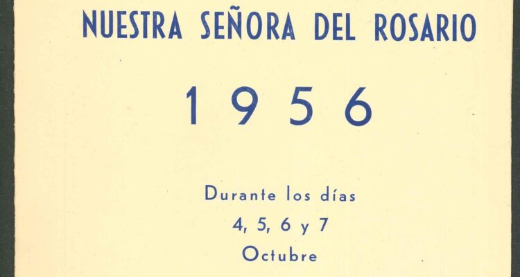 Imagen de un cartel que anuncia los festejos en honor de San Francisco de Asís y Nuestra Señora del Rosario