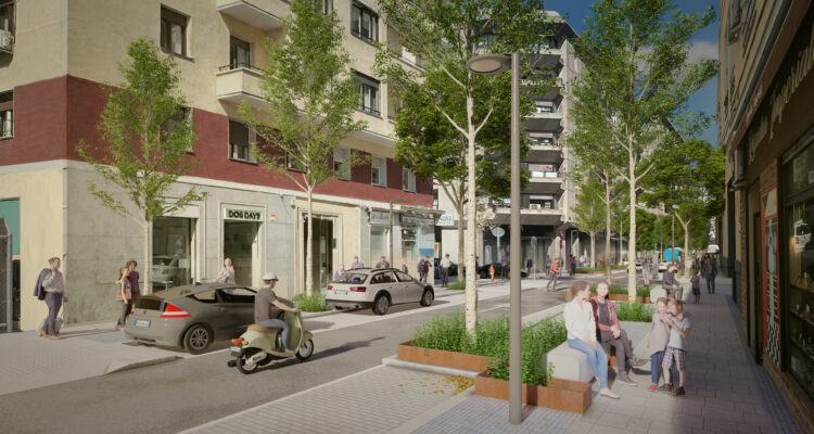 Recreación digital de la remodelación de la calle de Alonso Cano