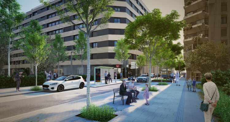 Recreación digital de la remodelación de la calle de Alonso Cano