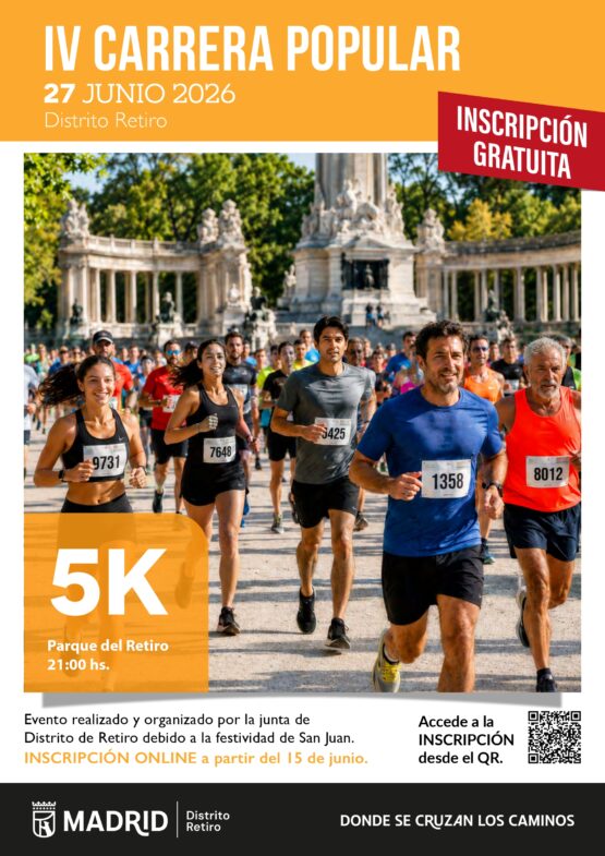 Cartel IV Carrera popular fiestas Retiro 2026