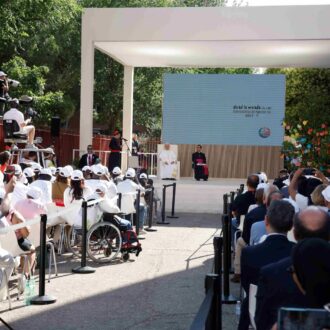 Visita del papa León XIV al centro de atención a personas sin hogar CEDIA 24 @J.J. Guillén/EFE