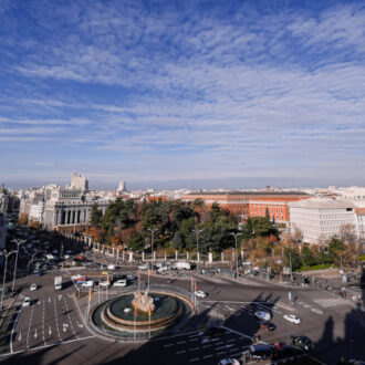 El cielo de Madrid visto desde la terraza del Palacio de Cibeles