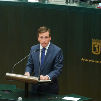 Imagen del alcalde de Madrid, José Luis Martínez-Almeida, durante el Debate sobre el Estado de la Ciudad