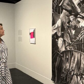 Rivera de la Cruz ante una obra de la muestra LUX & UMBRA, de la fotógrafa neerlandesa Viviane Sassen