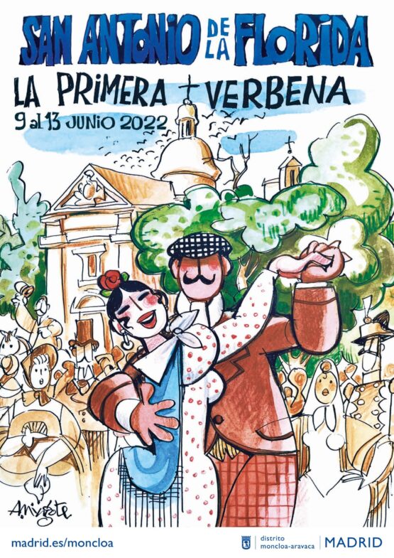 Cartel de las fiestas de san antonio de la florida pintado por mingote